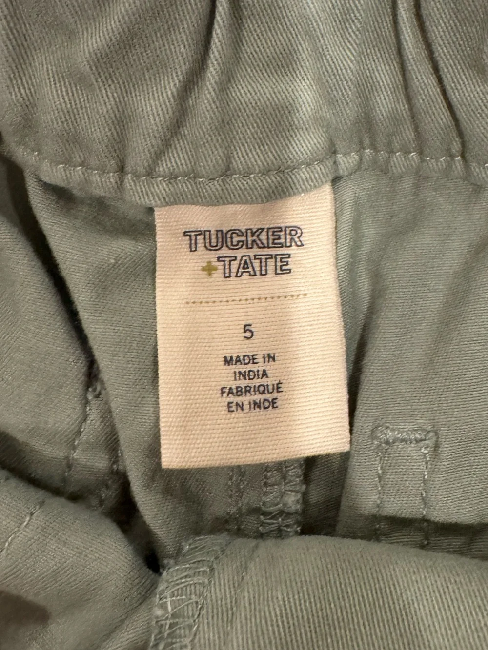 Tucker + Tate Kids' Embroidered Cargo Pants - Sage Green - Size 5T - Picture 4 of 5